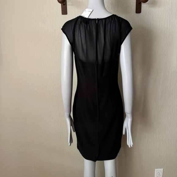 NWT H&M Sheer Sweetheart Neckline Little Black Dress Cocktail Party LBD Size 8 - Picture 10 of 16